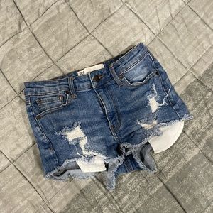 RSQ Medium Wash Venice Mid Rise Distressed Denim Cutoff Jean Shorts
